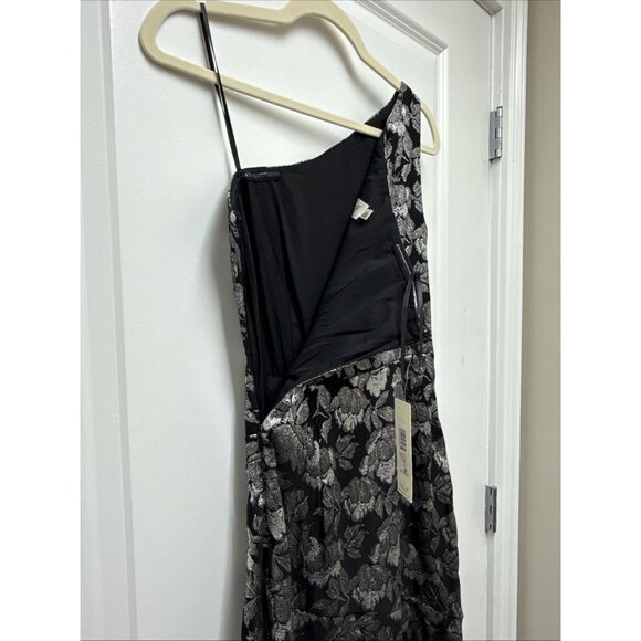 Eliza J Womens Size 2 Black One-Shoulder Jacquard Formal Gown Cocktail Dress NWT - Picture 7 of 9